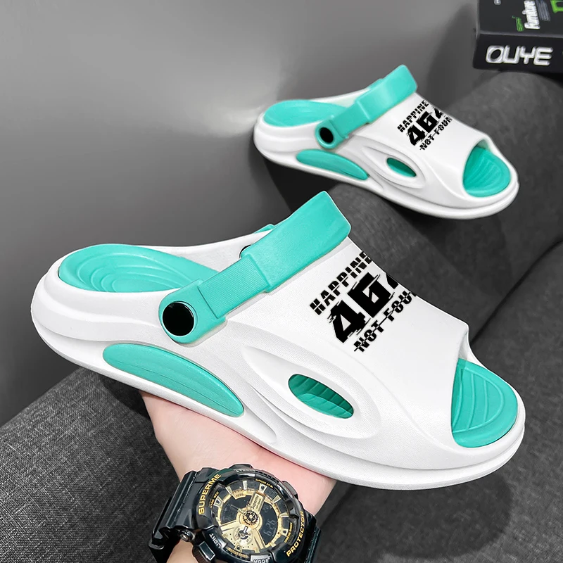 

Мужские шлепанцы для дома, Нескользящие Шлепанцы из ЭВА, на толстой подошве, для ванной комнаты, летние, 2024