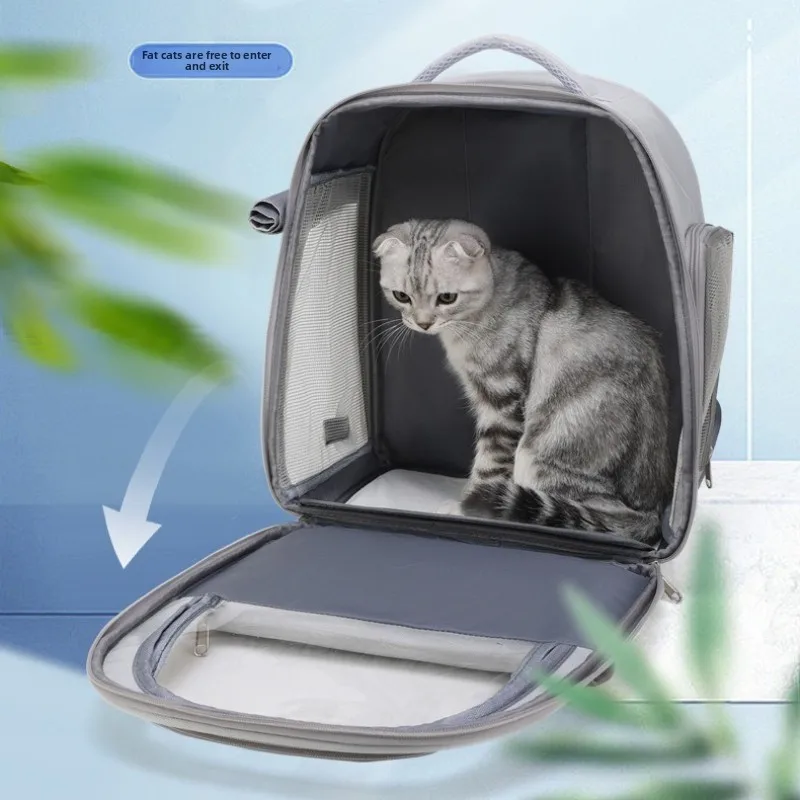 Large Capacity Mesh Pet Carrier Backpack – Foldable Travel Bag for Dogs & Cats 5