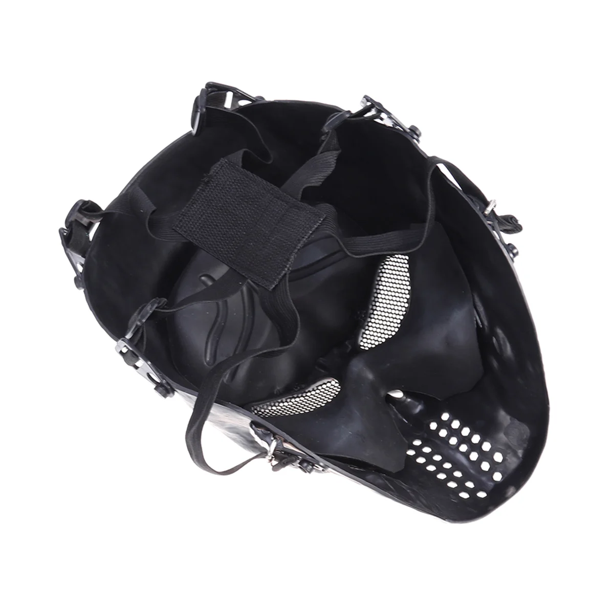 CS Field Mask Halloween Party Costume Mask Adjustable Combat Protective Face Ear Protection Conquer (Black)