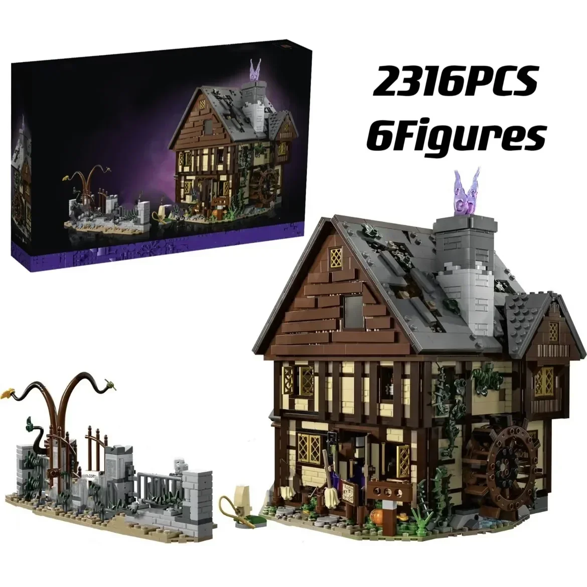 

2023 New Ideas 21341 Hocus Pocused The Sanderson Sisters Cottage Building Blocks Halloween Bricks Toys For Kids Christmas Gifts