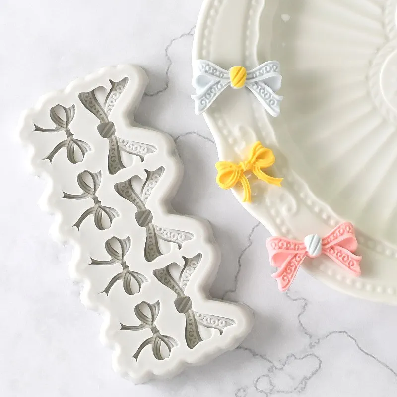 

Size Bow Shape Silicone Mold Fondant Cake Decoration Chocolate Candy Jelly Pudding Kitchen Mousse Kitchen Baking Supplies Tools