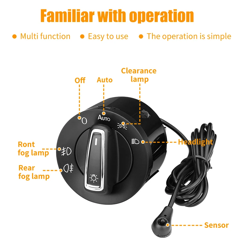 Headlight Switch For VW Passat B5 B7 Transporter T5 Tiguan Jetta MK6 Golf 4 6 Beetle Automatic Headlight Switch Sensor Accessories Automatic Head
