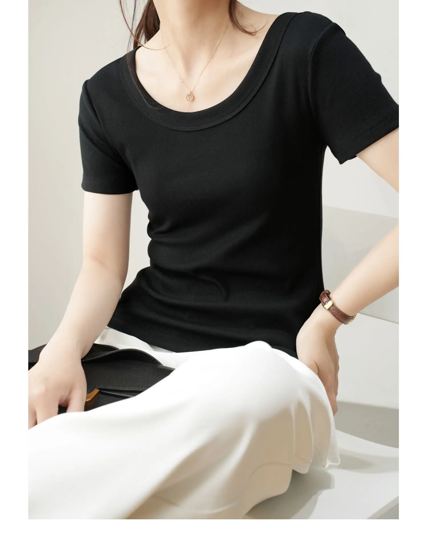 T-shirt Yoga Femme – Wisdom & Co. – Noir – Coupe Slim – Coton – Neuf – Raw Vegan