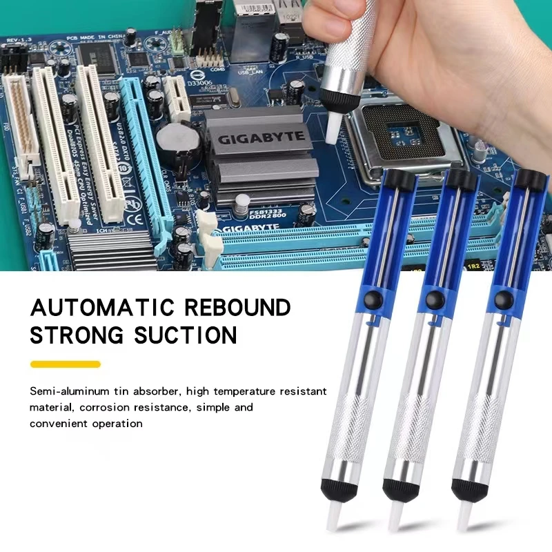 Desoldering pump Aluminum Metal Suction Tin Gun Soldering Sucker Pen Removal Vacuum Soldering Iron Desolder Hand Welding Tools