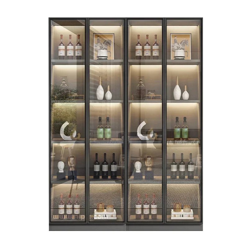 Glass Storage Wine Cabinets Liquor Wall Display Living Room Wine Cabinets Simplicity Luxury Botellero Vino Furniture QF50JG