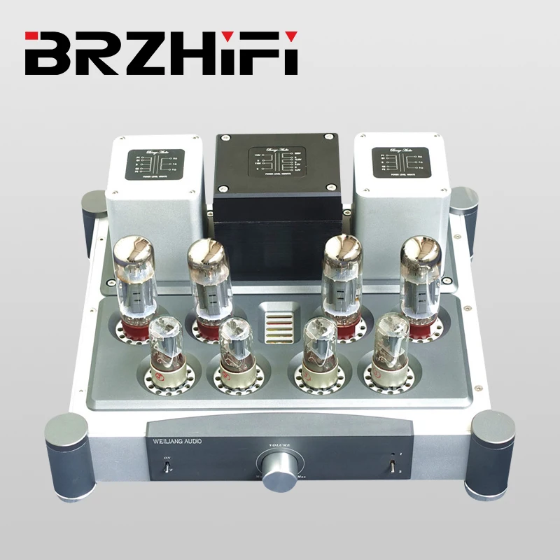 Лидер продаж алюминиевый усилитель звука BRZHIFI A40 WEILIANG 40 Вт * 2 EL34 мощности для