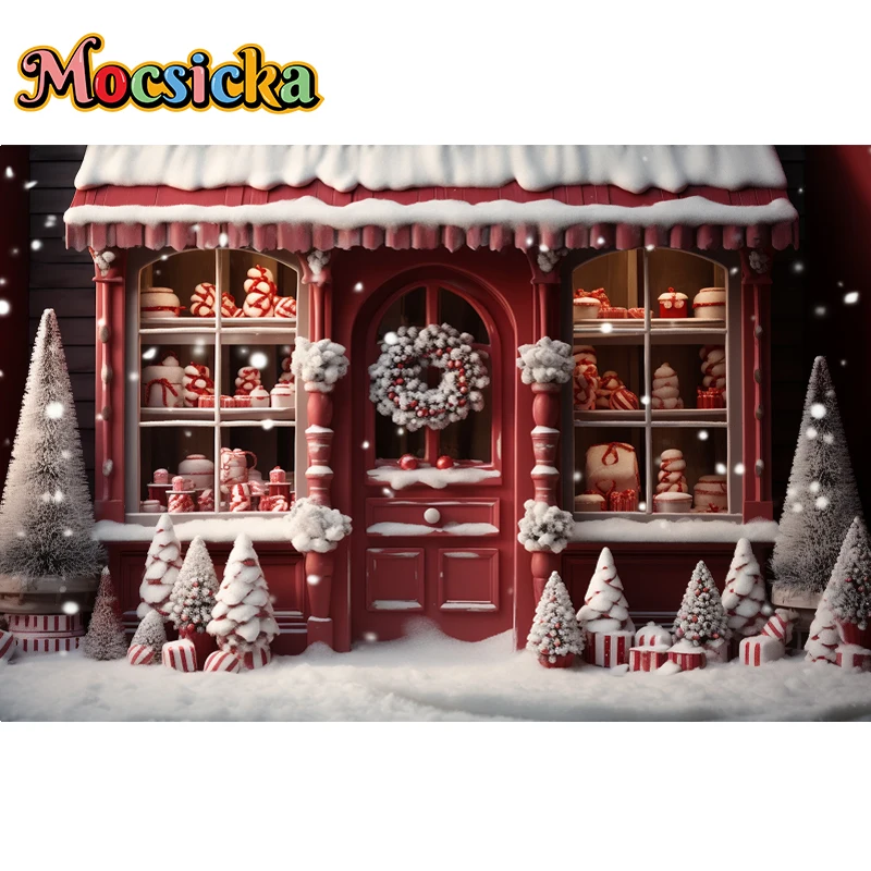 Mocsicka Weihnachts-Fotohintergrund (2,2x1,5 M) – Mit Weihnachtsbaum, Geschenken & Stiefeln, Aus Vinyl Für Party-Fotos