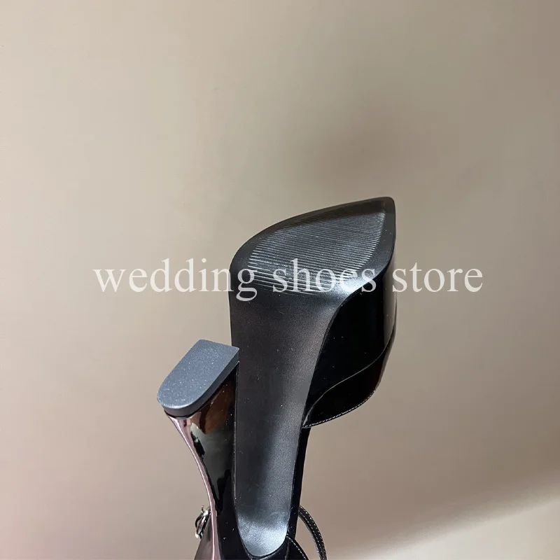 New Show High Waterproof Platform Pointed Thin Heel Women's Shoes Sexy Patent Leather 16CM Heel Height  Party Single Shoes 5