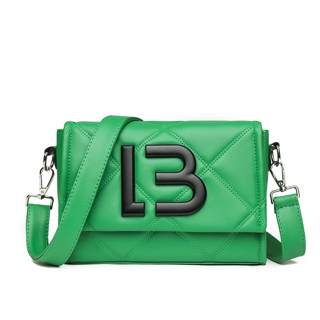 Bimba Y Lola Extra-Small Padded Nylon Flap Bag Neon Green