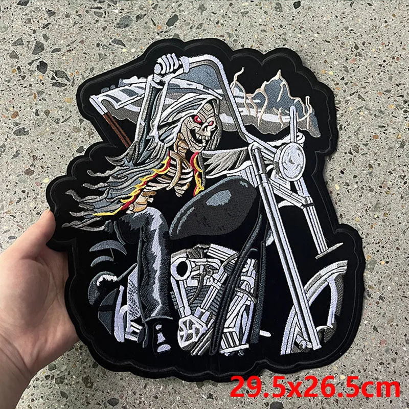Pirate Skull Eye Patch Crossed Guns Embroidered Biker Patch