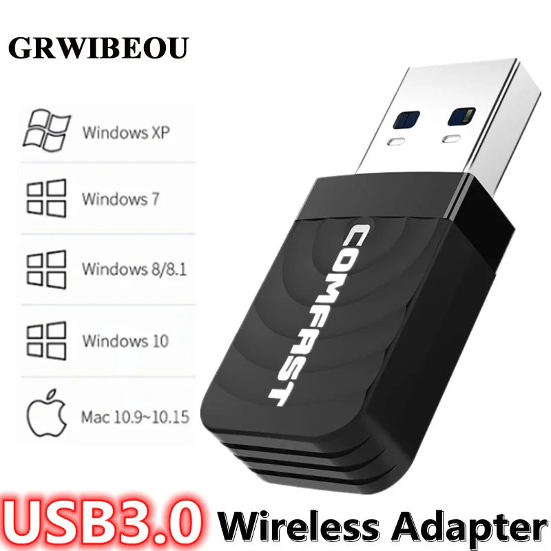 

CF-812AC usb wifi adapter 2.4Ghz/5.8GHz 1300Mbps USB Wireless Network Card Adapter 802.11 b/g/n Antenna PC Wi fi Lan Receiver