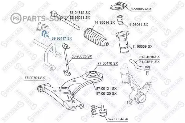 STELLOX 8998117SX 89-98117-SX _ stabilizer bushing front central  RAV 4 ACA2/CLA2/ZCA2 00 | Автомобили и мотоциклы