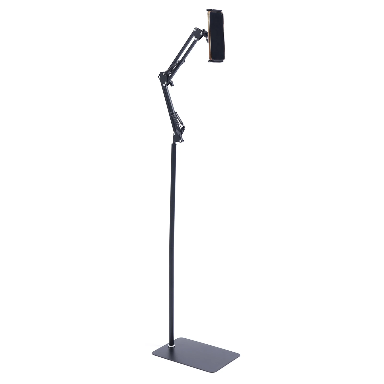 Adjustable Tablet Floor Stand 360° Swivel Height & Angle Adjustable Foldable Floor Holder Non-Slip Base for Home Office
