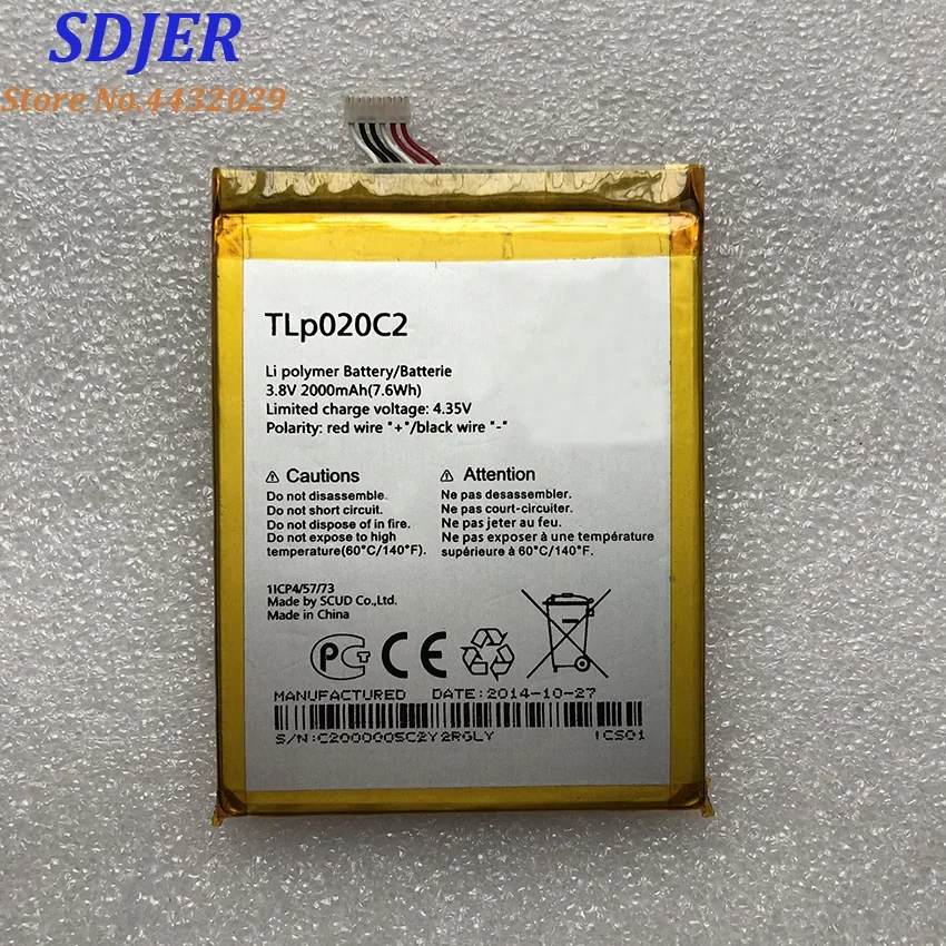 

Original TLP020C1 TLP020C2 2000mAh Battery For Alcatel Idol x1s 6034R S950 Idol x 6037y 6040x 6032 TCL S950 Smart Phone