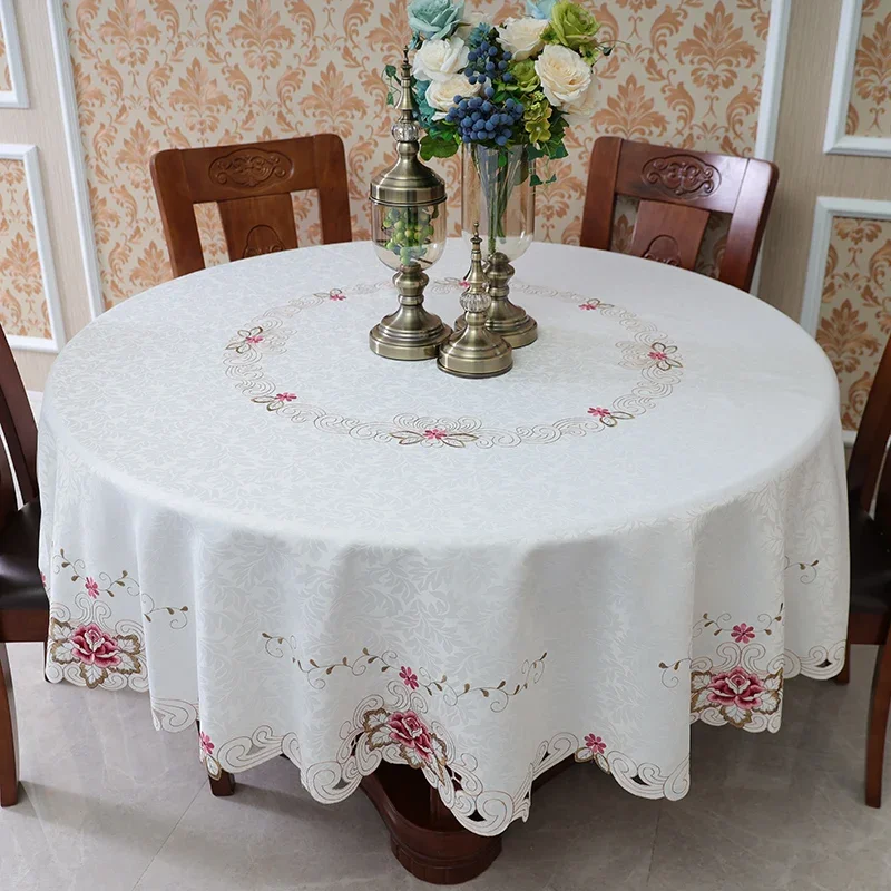 Table Cloth Round Table Luxury Room Aesthetic Tablecloth Coffee Dining Table Cover Embroidered Dust Cover Lace Home Decor 5