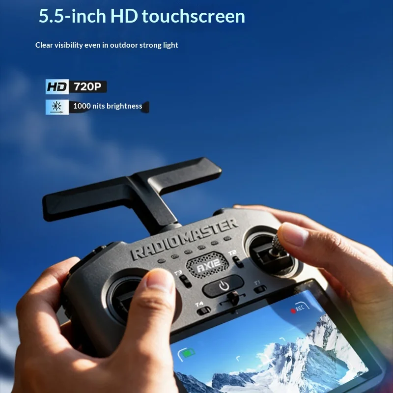 Pre-Order AX12 RadioMaster ELRS 16CH RC Transmitter Android Hall X5 720P 5.5 Inch 64GB 2*21700mAh Fast Charging USB-PD RC Gifts thumbnail 4