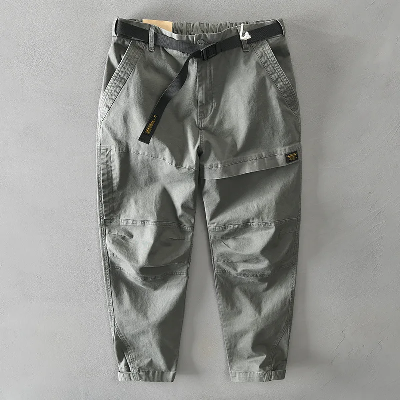 Men's 100% Cotton Casual Pants Spring Men Fashion Metal Belt Buckle Cargo Pants Hip Hop Trouser Man Pant 28-38 cargo pants,cotton work pants,military cargo pants,men casual pants