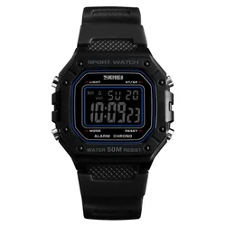 SKMEI 1496 Men's Outdoor Sport Waterproof Digital Watch with Alarm Clock - Fashionable Military Style (Black)