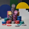 10pcs 43mm Ceramic Chips Large Numbers Texas Hold'em Poker Chips Bacardi Entertainment Coins Family Party Game Scorecard 2