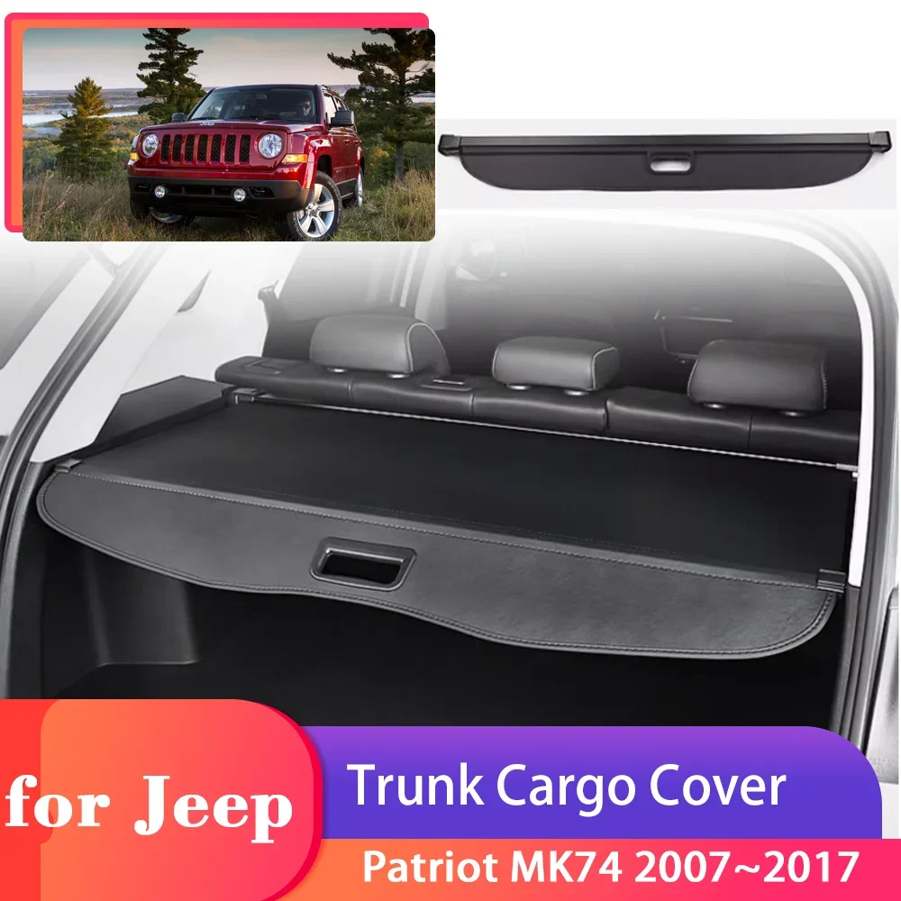 Car Trunk Cargo Cover for Jeep Patriot MK74 2007~2008 Luggage Tray Storage Security Shield Curtain Partition Accessories
