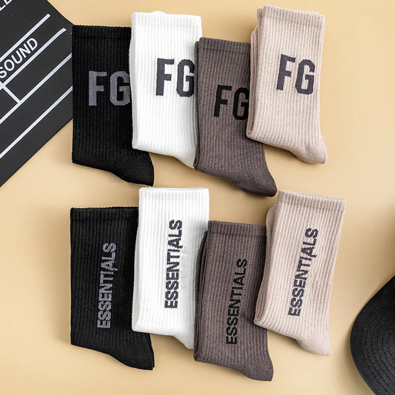 

ESSENTIALS High Street Letter Pure Cotton Mid tube Socks Seasonal Trendy Sports Socks