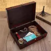 Delicate Wood Treasure Chest Large Capacity with Lock Storage Box Antique Style Ring 2