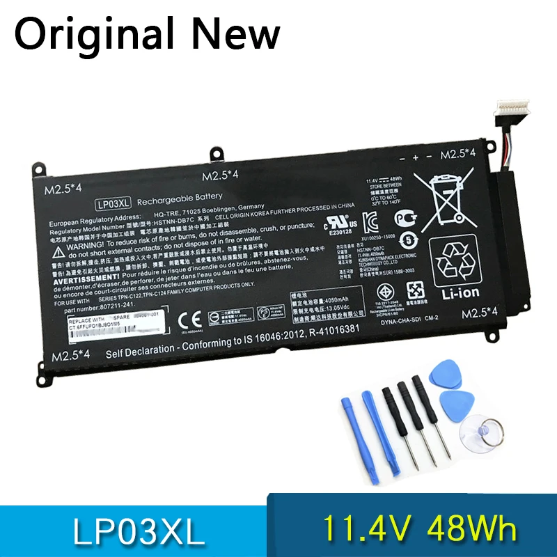 

Original Battery LP03XL For HP envy 15-AE M6-P HSTNN-DB7C/DB6X/UB6R PN-C121/C122/C124 807211-121/221 804072-241/541 805094-005