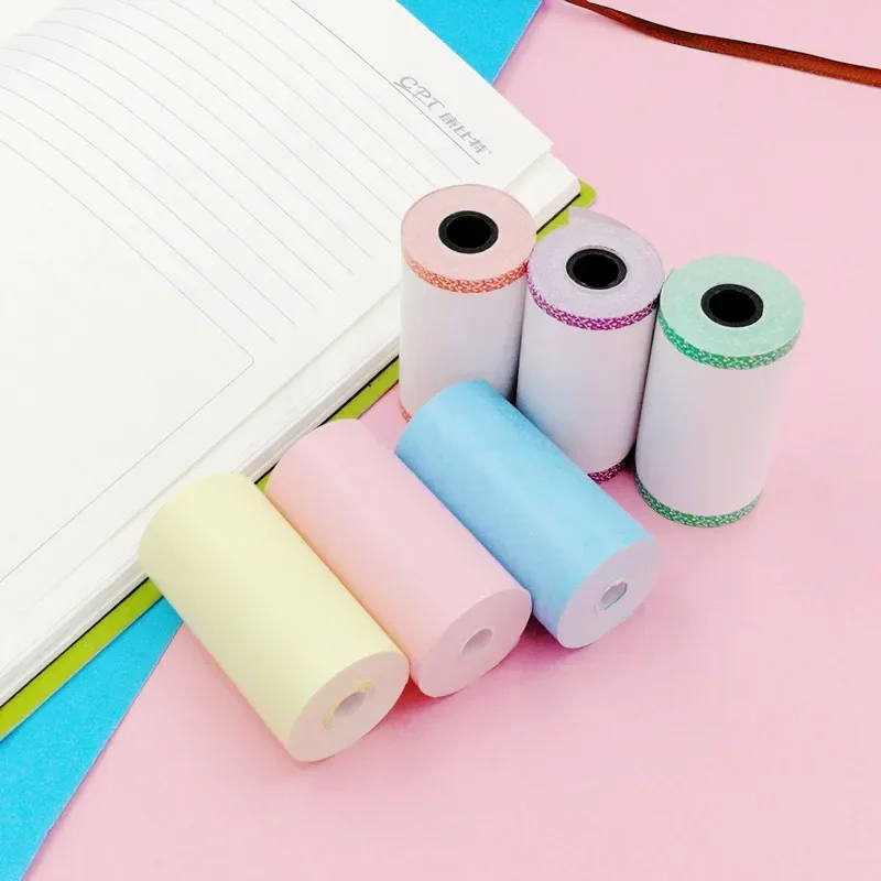 57MM Rolls Printing Paper for Mini Printer Kids Instant Print Camera Thermal Label Self-adhesive Sticker Paper Print Photo Note sticker paper instant camera refill paper thermal sticker paper printable sticker paper