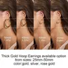 Shevalues Chunky Hoop Earrings Set for Women With 925 Sterling Silver Needle 14K Real Gold Plated New Modern Fashion Jewelry 6