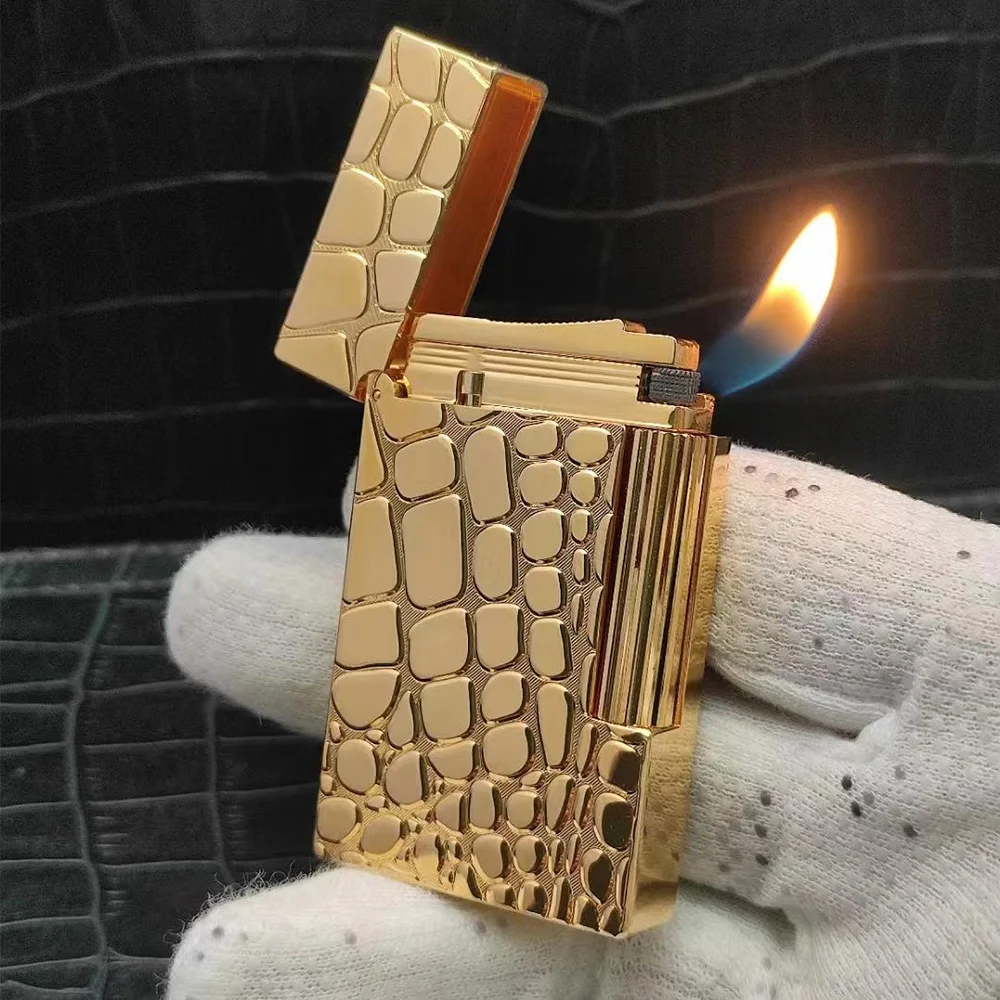 

Retro Light Luxury Ligne 2 Tobacco Cigar Cigarette gas Lighter oblique flame Smoking Butane Lighter Bright Sound Windproof