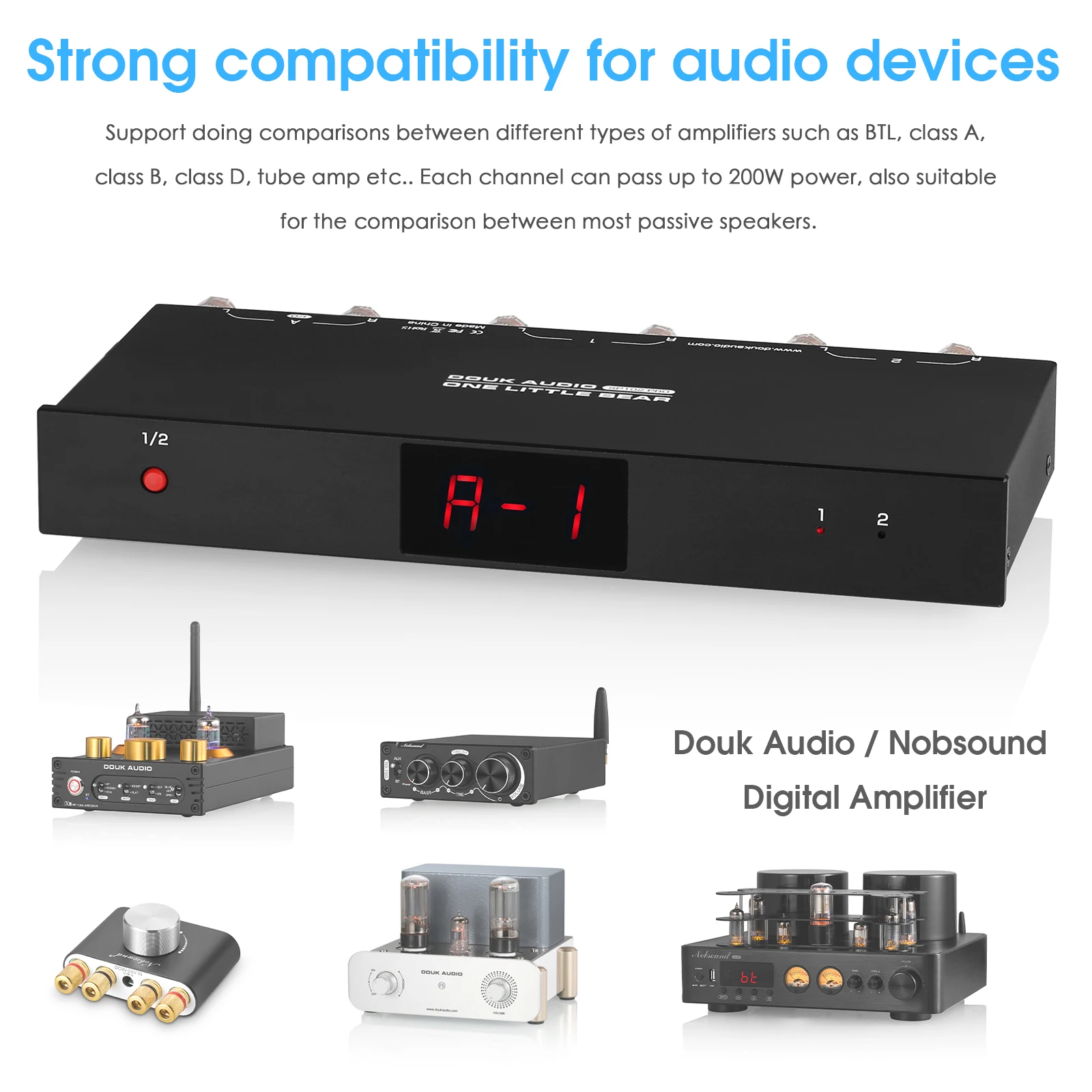 Pro 21-in12-out Amplificador Divisor de Áudio Seletor Passivo Display Led Remoto Nobsound-sp102 - Image 5