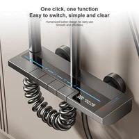 ชุดฝักบัวอาบน้ำอลูมิเนียมพื้นที่ชุดระบบฝักบัวสีเทาปุ่มเปียโนจอแสดงผลดิจิตอลพร้อมไฟโดยรอบก๊อกห้องน้ำหัวฝักบัว 2