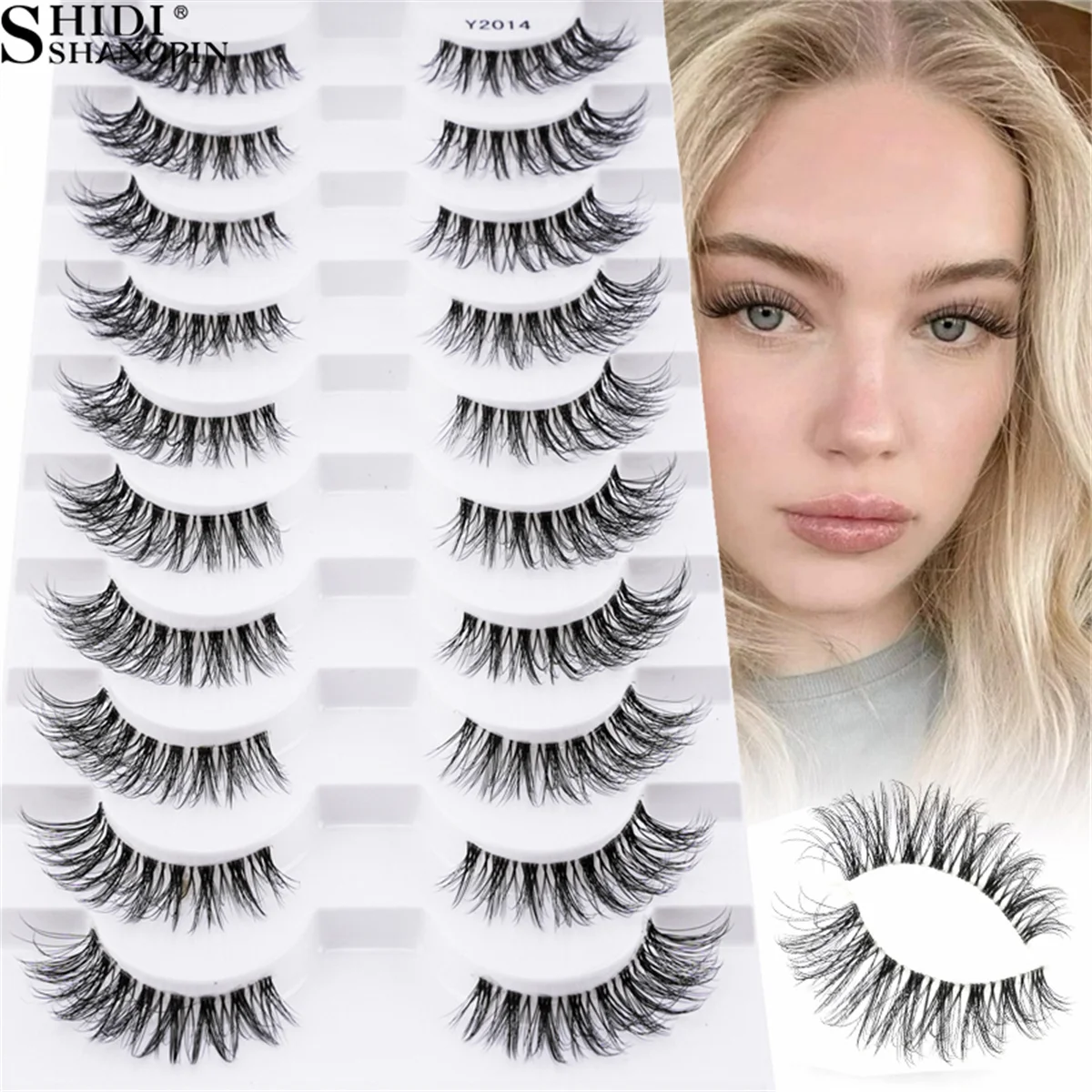 False Lashes 3/10 Pairs 3D Mink Fluffy Natural Look Fake Eyelashes Extensions Clear Band for Cosplay Faux Cils Makeup Hotselling