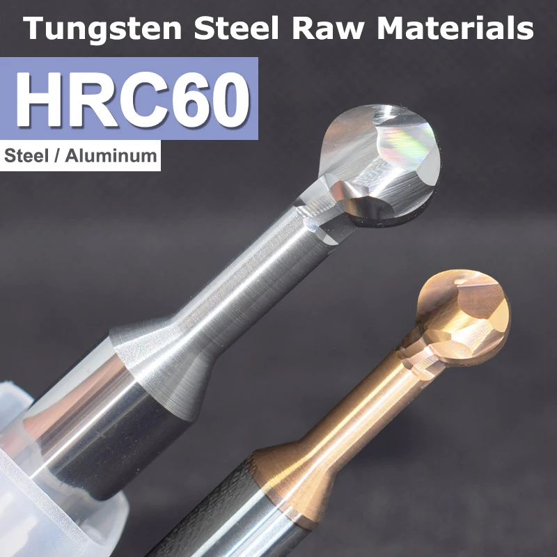 Ball T-shaped Arc Mill, Lollipop End Mill, Solid Carbide 3D CNC