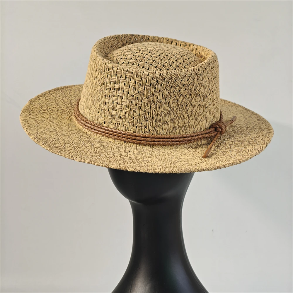 Französischer Strohhut, Sommer-Sonnenhut, breite Krempe, Fedora, Panama, Sommer-Strandhut für Damen und Herren, Sonnenhut, Urlaub, Urlaub, Chapeau Femme – Detail 24