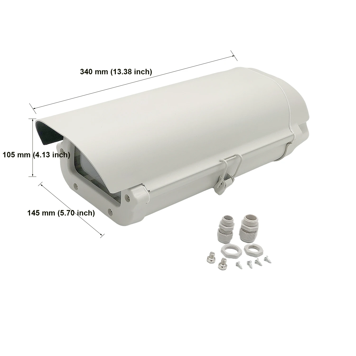 CCTV Camera Housing Cover 340*145*105mm Outdoor Waterproof Enclosure Single Lock Aluminium Alloy Surveillance Camera Housing Box