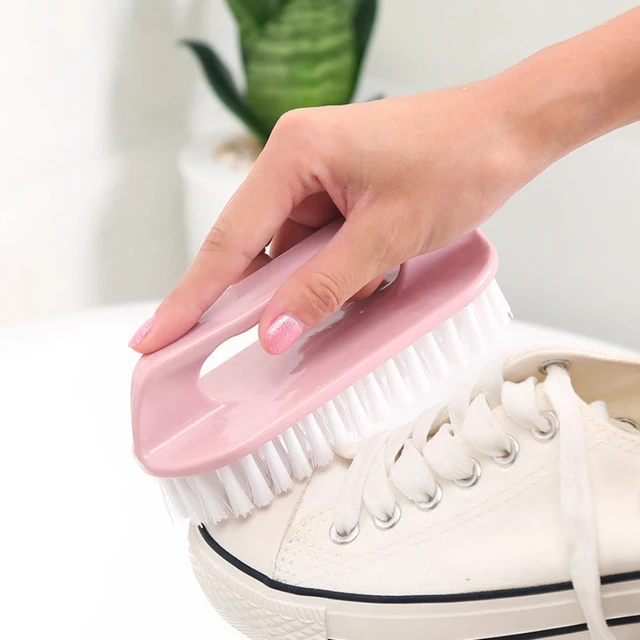1PC Spazzola per strofinare Setole dure Lavanderia Vestiti Scarpe Spazzola per strofinare Spazzola per pulizia a mano in plastica portatile Cucina Bagno 3