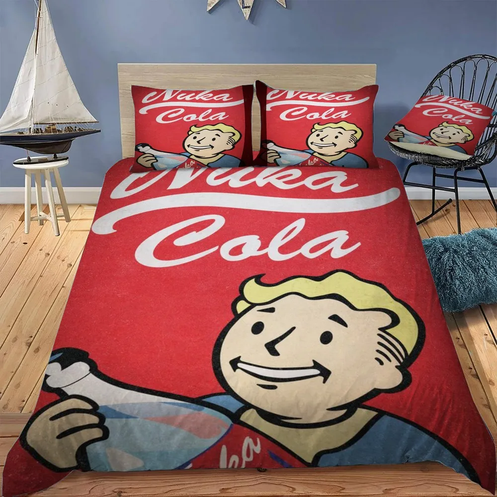 

Комплект постельного белья Vault Boy Ad для спальни, мягкие покрывала для двуспальной кровати, пододеяльник, качественный пододеяльник и наволочка