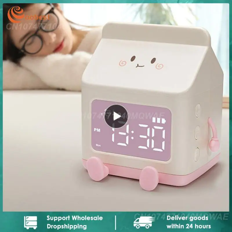 Sveglia Orologi A Forma Di Scatola Del Latte Grande Schermo Multifunzione Sveglia Sveglia Elettronica Dedicata Agli Studenti Dei Bambini