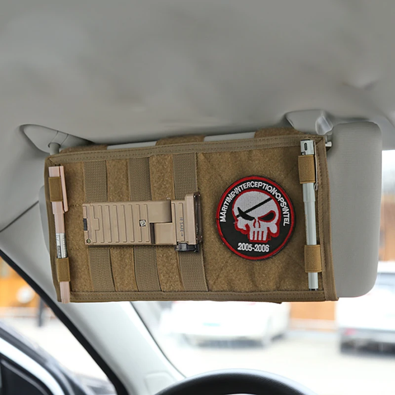 

Tactical MOLLE Vehicle Sun Visor Organizer Pouch Truck Car Auto Visor Panel Multi-pocket Auto Accessories Holder CD Bag