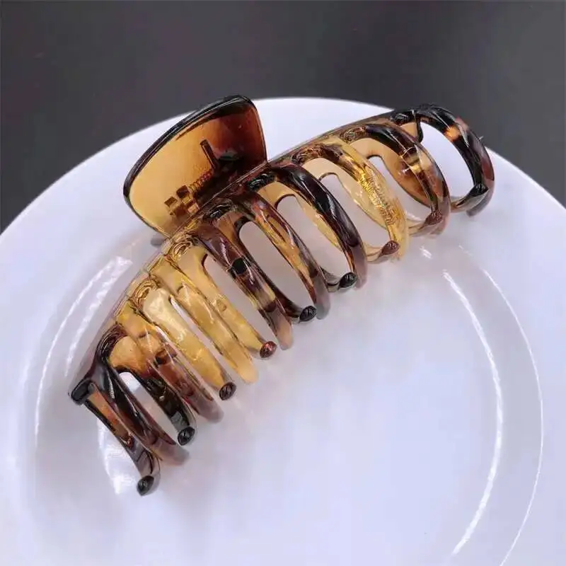 Frauen Haar Klaue Clips Schildpatt Kunststoff Haarnadel Waschen Haar Zubehör 11CM Große Krabben Für Haar Hinterkopf Haar clips – Detail 3