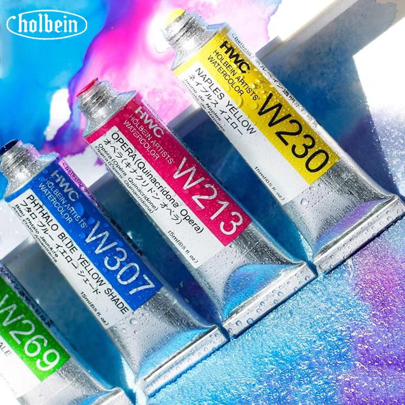 Japan Holbein Series 2 Artists' Transparent Watercolor Paint 15ml/0.5oz Tubes Art Watercolour Professional Drawing Supplies