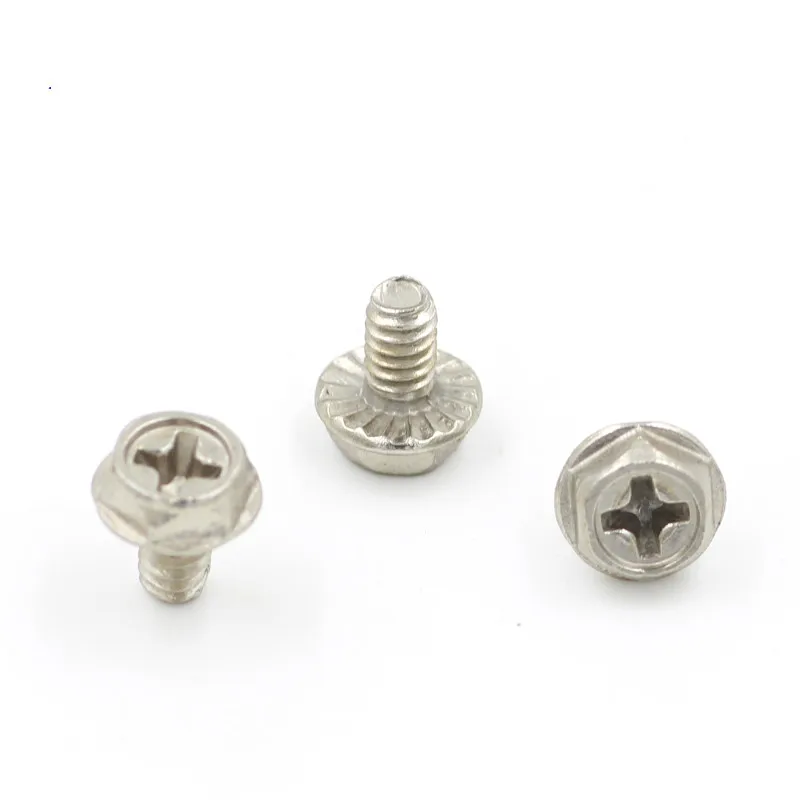 

100/50/20pcs DIY PC Case Power Supply Hard Drive Motherboard Phillips Hex Flange Washer Head Mounting Screw 6#-32x6mm