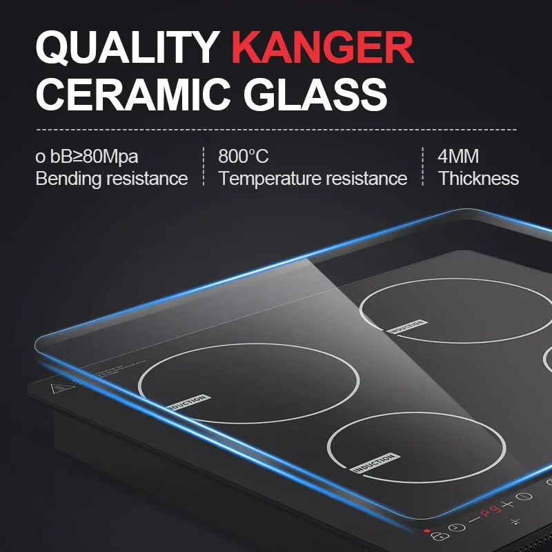 Built In 4 Plate Induction Hob Electric Stove 6800W Induction Cooktop With 4 Power Boost Burners 3
