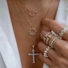 Colliers en chaîne de perles tressées simples, ton or, ensemble de colliers avec pendentif superposé pour femmes, usage quotidien et de fête, 5 pièces/ensemble