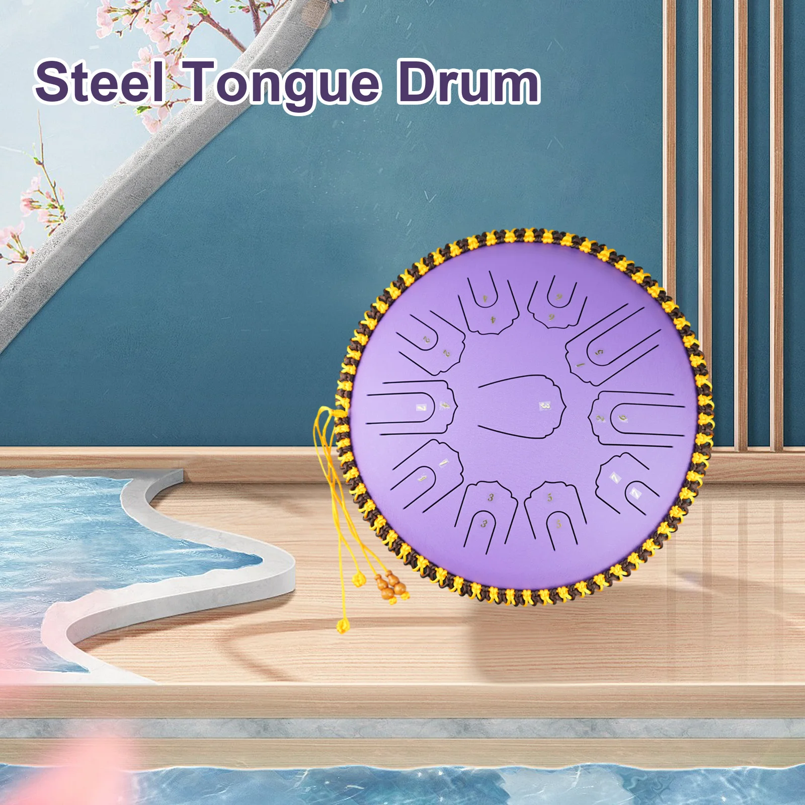 

Steel Tongue Drum 15 Inch 21 Notes C Key Percussion Instrument with Drum Mallets Handpan Drum Christmas Gift Beginners