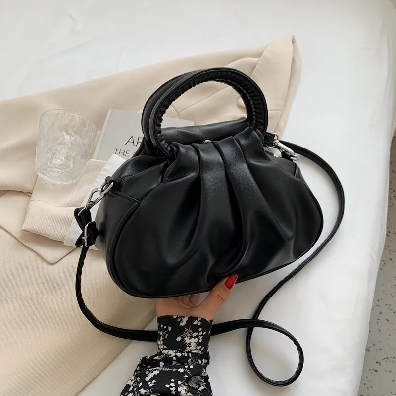 Korean Style Southern Style Women's Bag Pleated Bag Retro Cloud Versatile Armpit Bag Hand Bag Shoulder Crossbody Bag