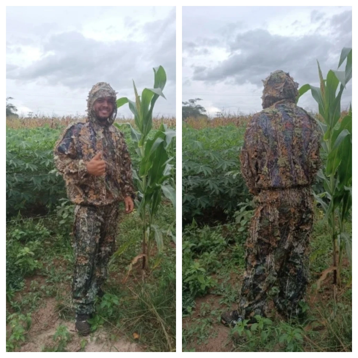 Ghillie Suit Clothing Suit Pants Hooded Jacket Outdoor Men Women Camouflage Jungle CS Training Leaves