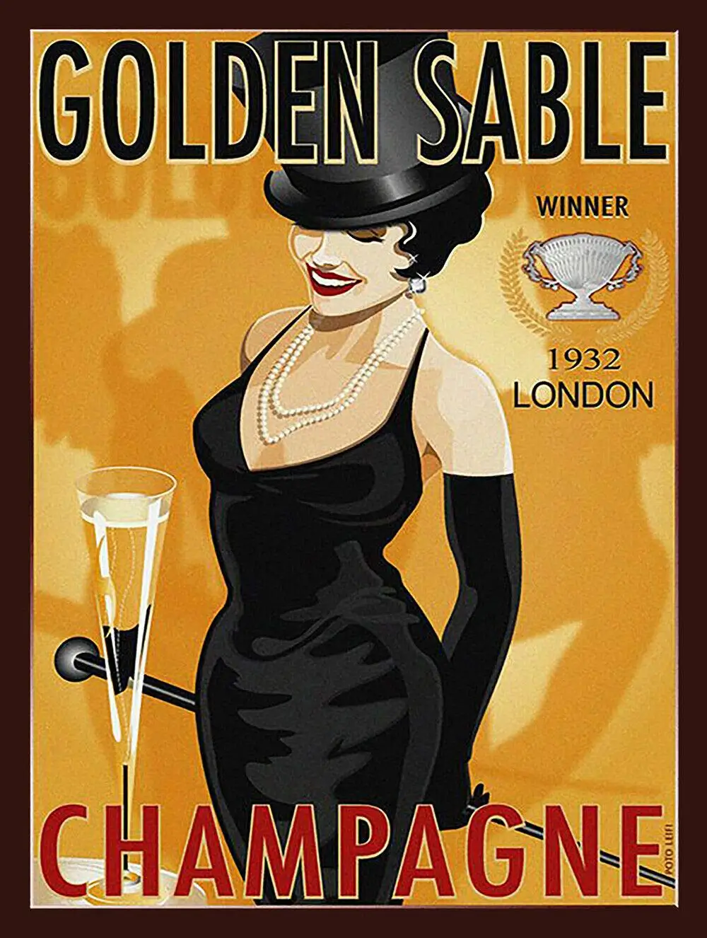 

Vintage Retro Metal Tin Sign Golden Sable Champagne Home Garage Bar Club Hotel Wall Decor Signs 12x8 Inch