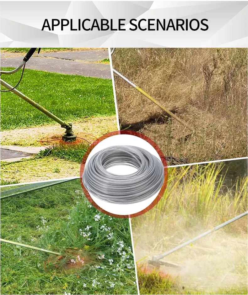 INDEL Steel Wire Nylon Grass Trimmer Line 3.0×5M/10M Brushcutter Trimmer Rope Lawn Mower Cord Long Round Roll Grass Replacement